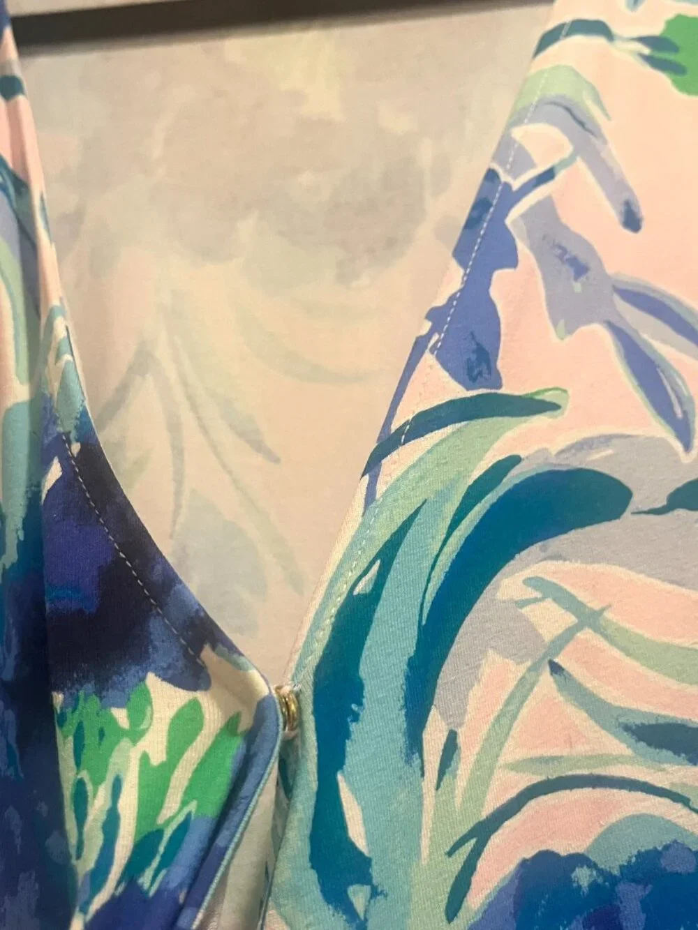 Lilly Pulitzer Pink Floral Midi Dress with Blue & Green Print - Picture 9 of 14